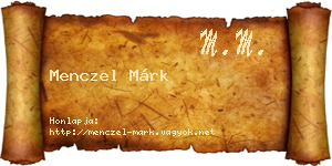 Menczel Márk névjegykártya