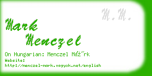 mark menczel business card